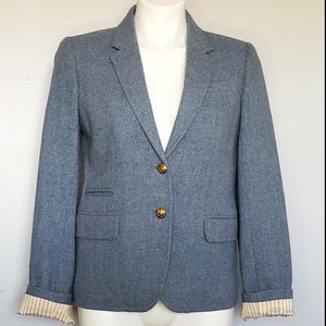 ***SOLD*** J. Crew Schoolboy Blue Wool Herringbone Blazer 8